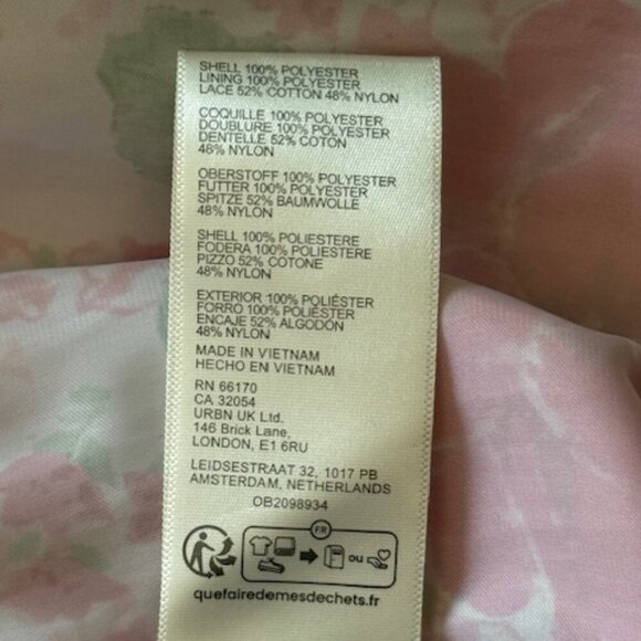 Free People Aurora Dress Red Floral A-line Mini Babydoll Puff Sleeves Large NWOT - Picture 16 of 16